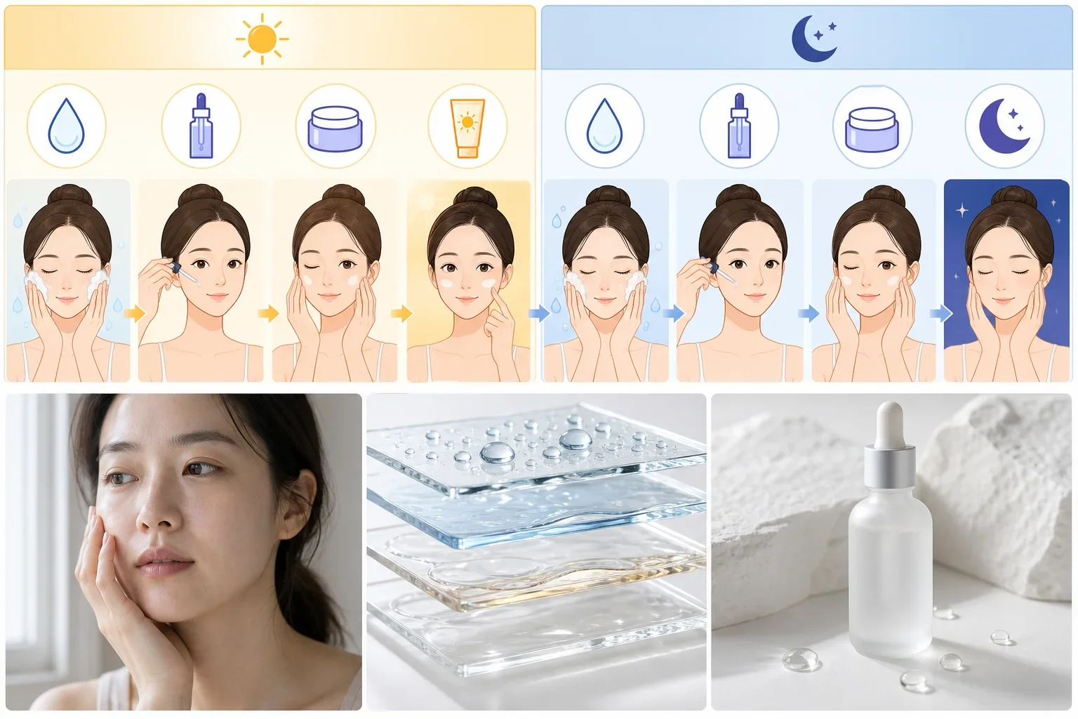 東亞女性輕觸臉頰思考,展現外泌體保養效果的因素