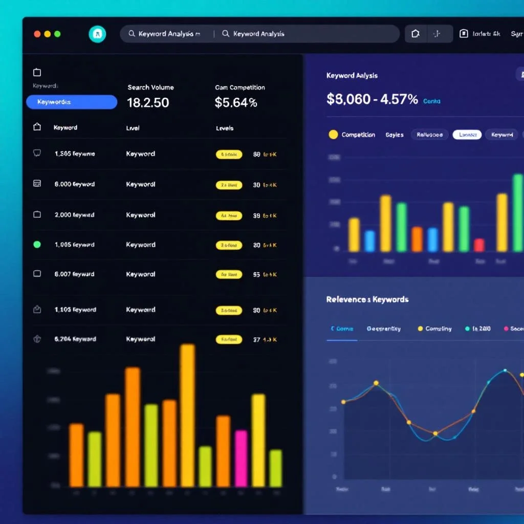 展示關鍵字競爭度分析的工具界面