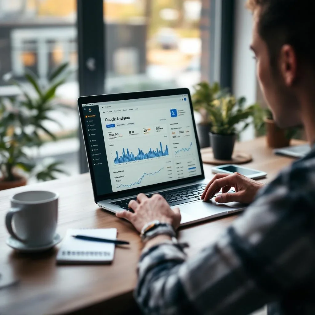 一個人使用 Google Analytics 分析數據