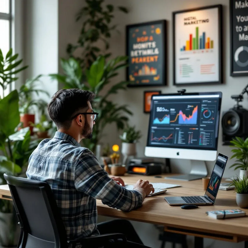 數位行銷專家的辦公室環境