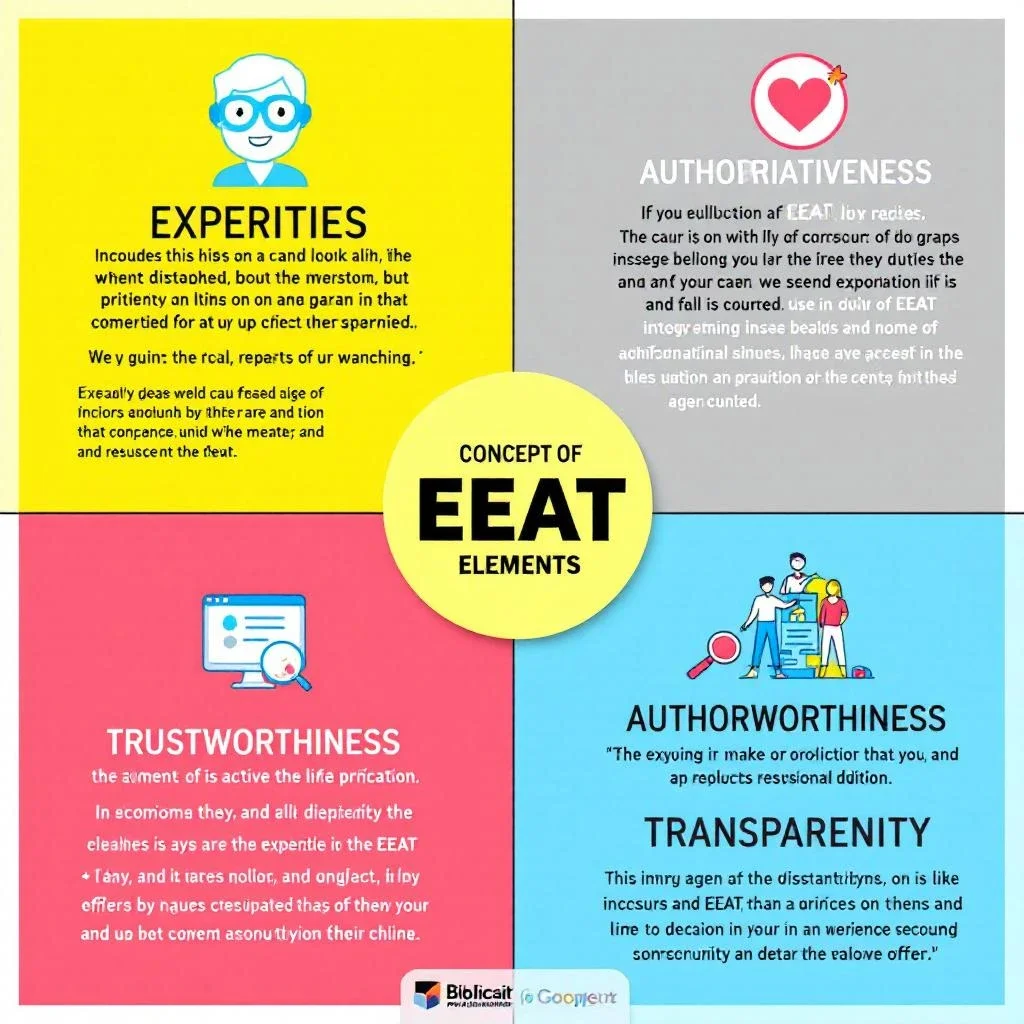 展示 EEAT 概念的插圖