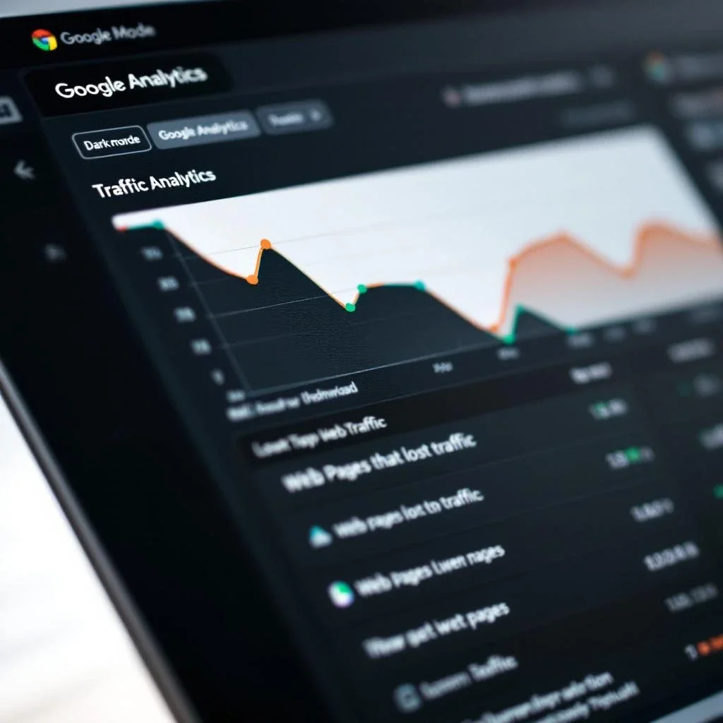 展示 Google Analytics 的流量報告界面