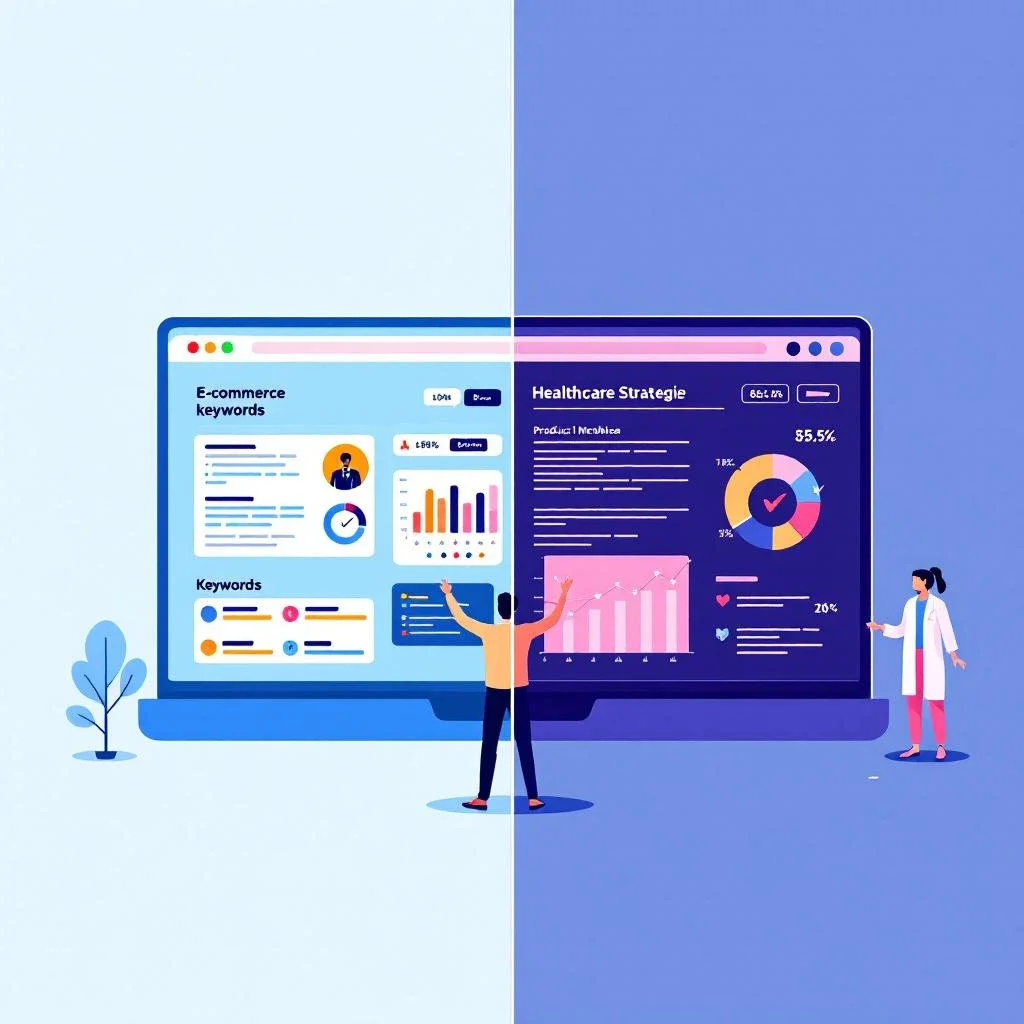 電商網站分析產品關鍵字與醫療網站聚焦醫療術語的策略對比