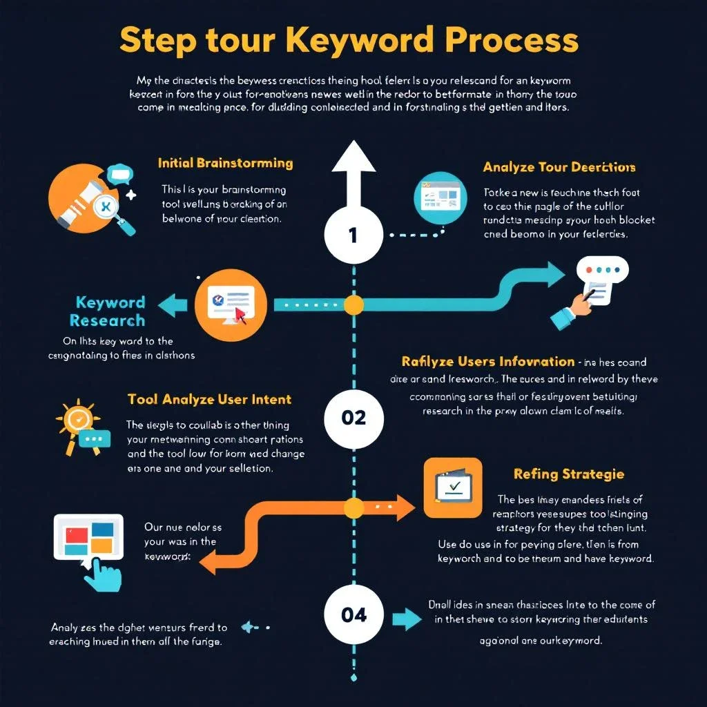 這張圖會呈現關鍵字研究的逐步流程圖。