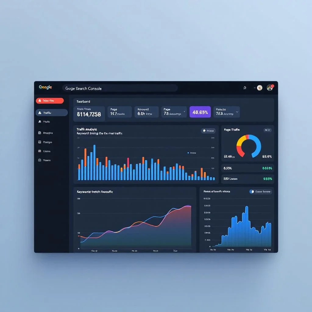 展示 Google Search Console 的流量分析界面