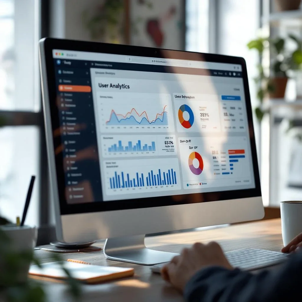 數據分析畫面顯示用戶行為數據