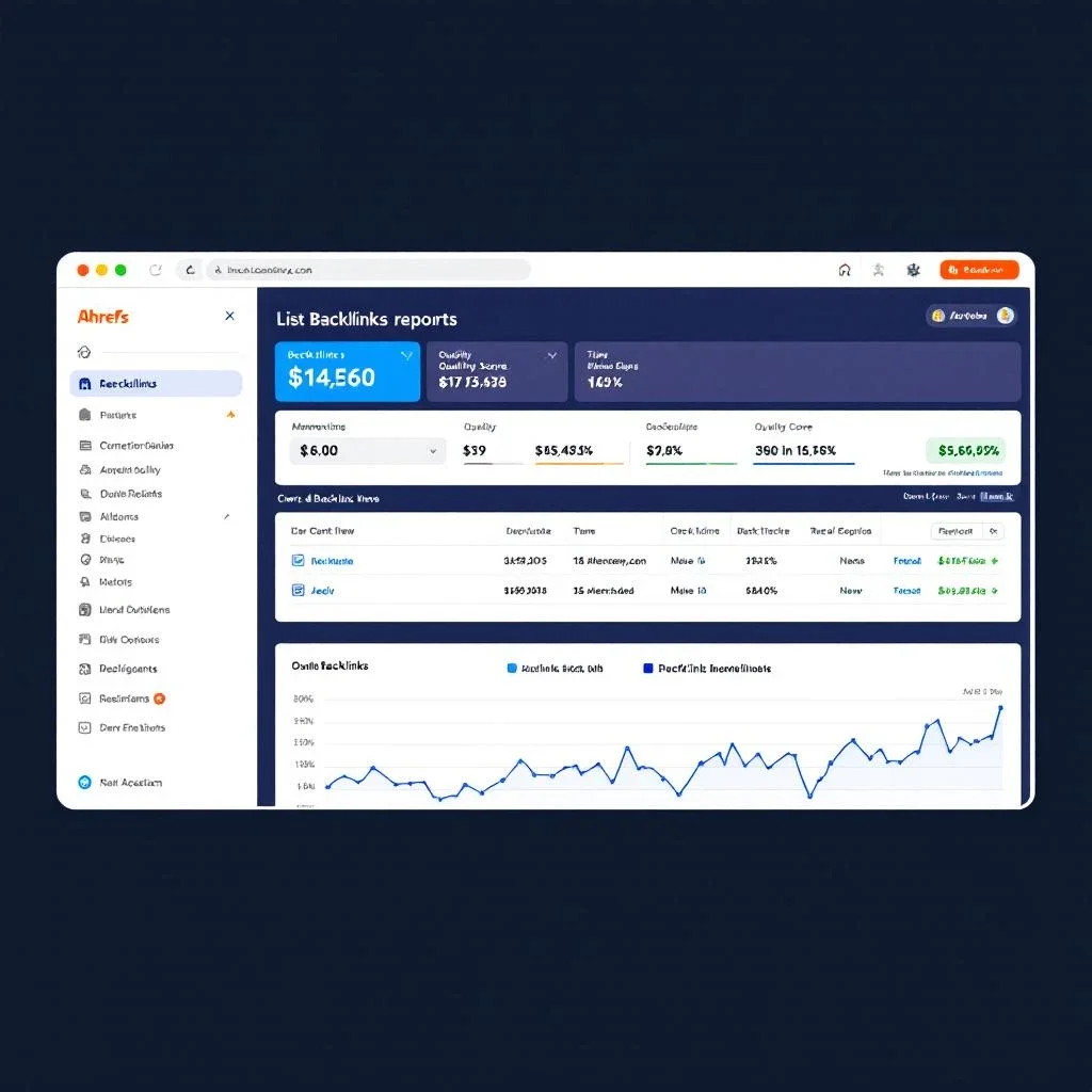 顯示Ahrefs工具界面和反向連結分析