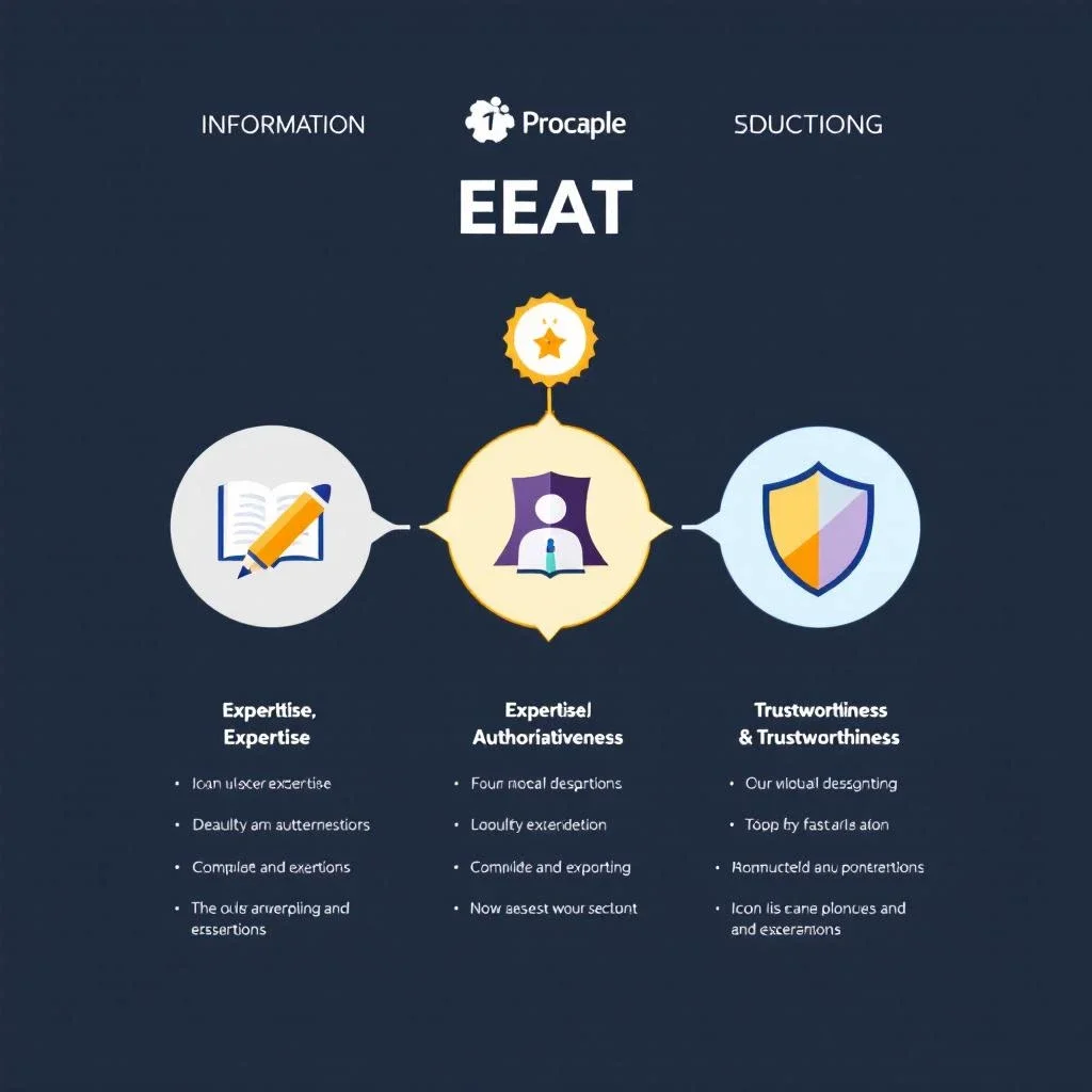 展示 EEAT 概念的視覺化圖示