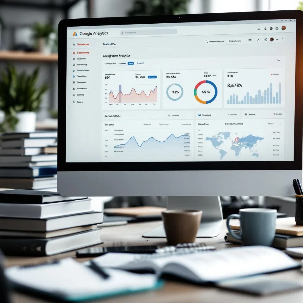 這張圖會呈現使用 Google Analytics 分析網站數據的畫面。