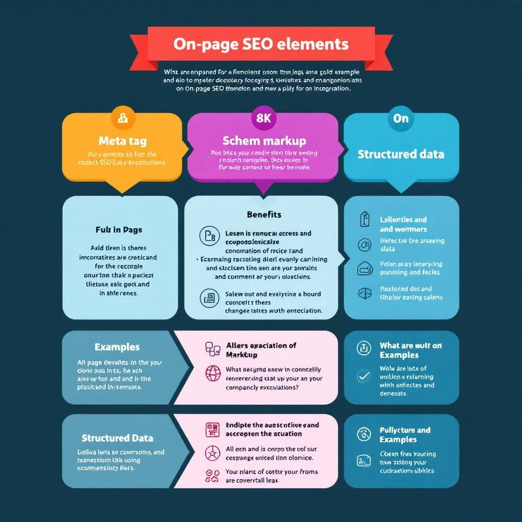 展示 On-page SEO 各項元素的圖示