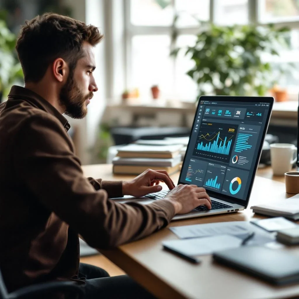 展示數位行銷顧問在工作時的場景