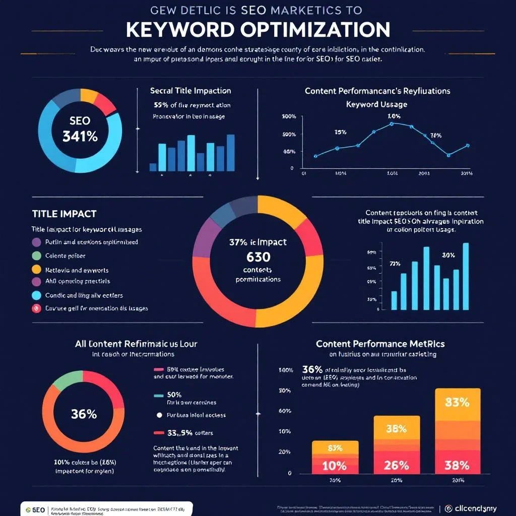展示SEO數據統計圖表，顯示關鍵字優化的影響。
