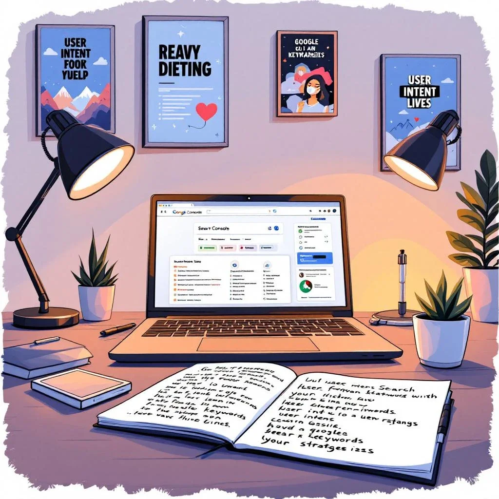 這張圖呈現關鍵字研究的重要性和用戶意圖分析的過程。