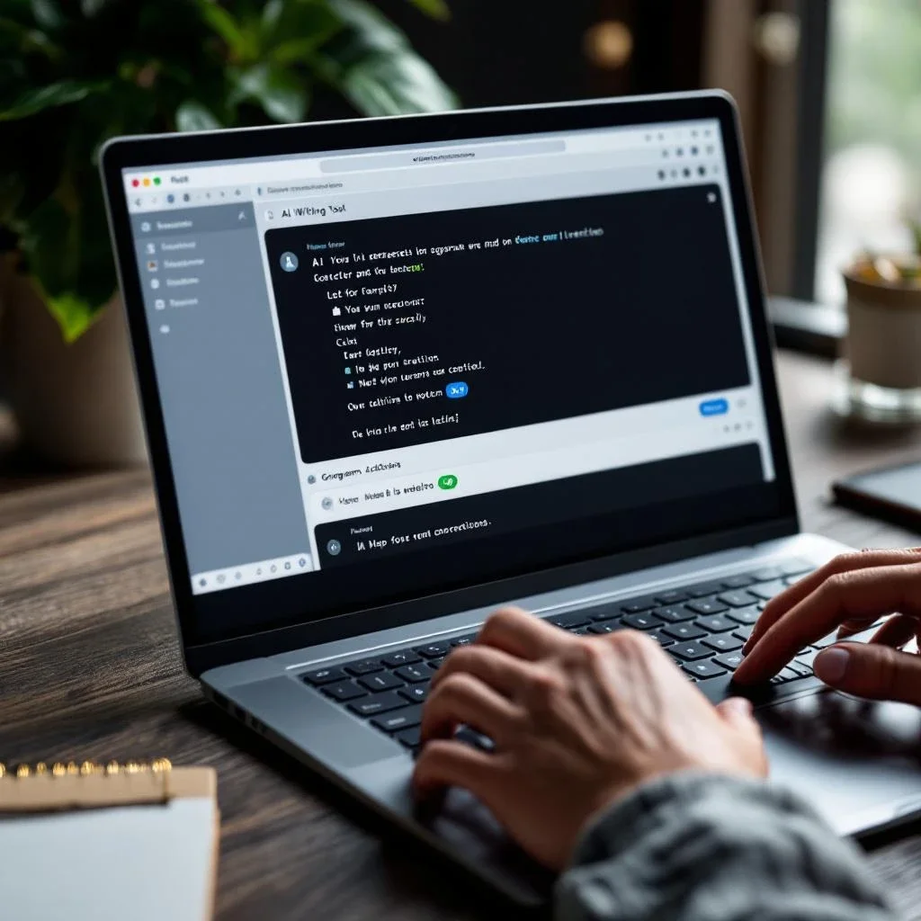 AI寫作工具的界面特寫
