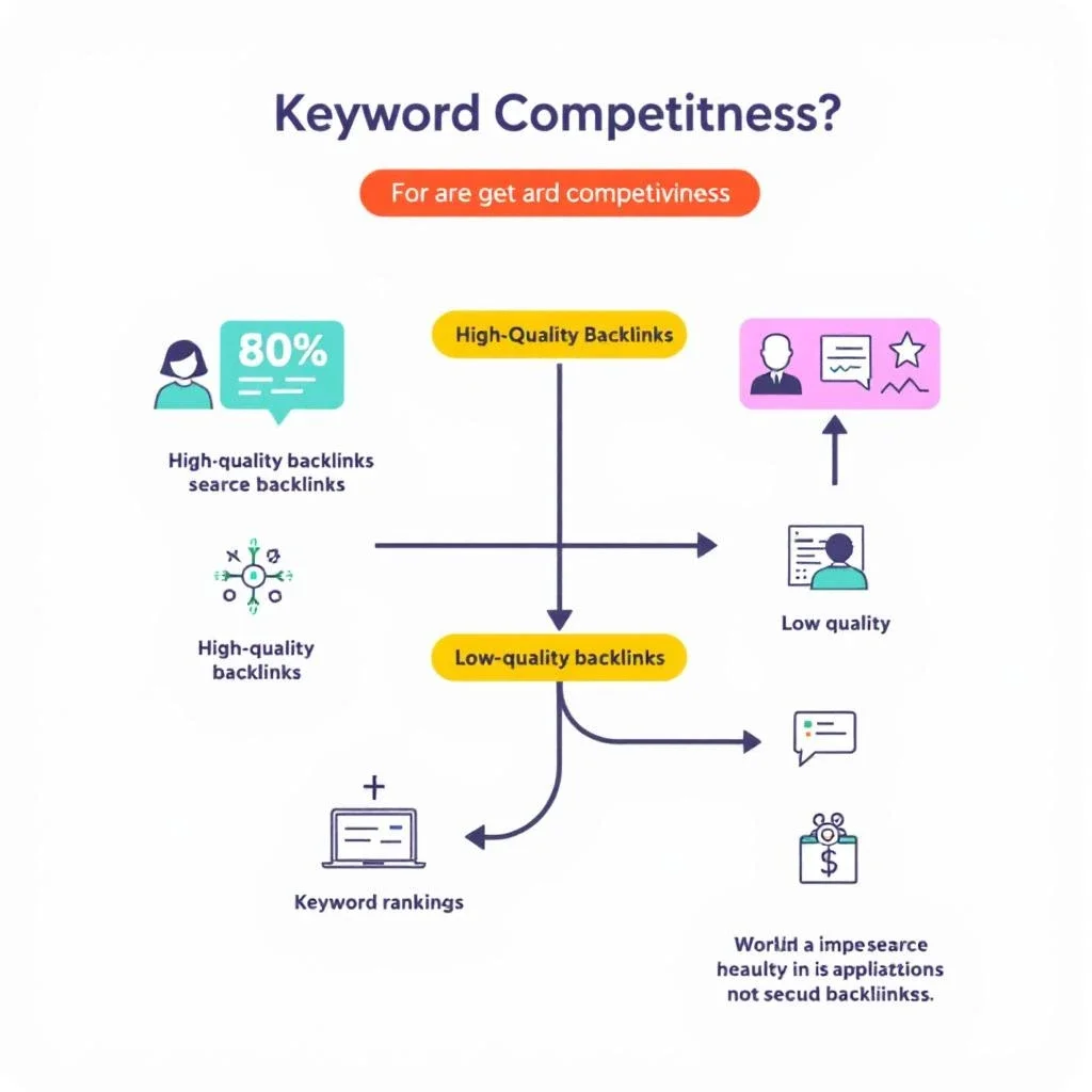 展示反向連結的質量與關鍵字競爭度之間的關係