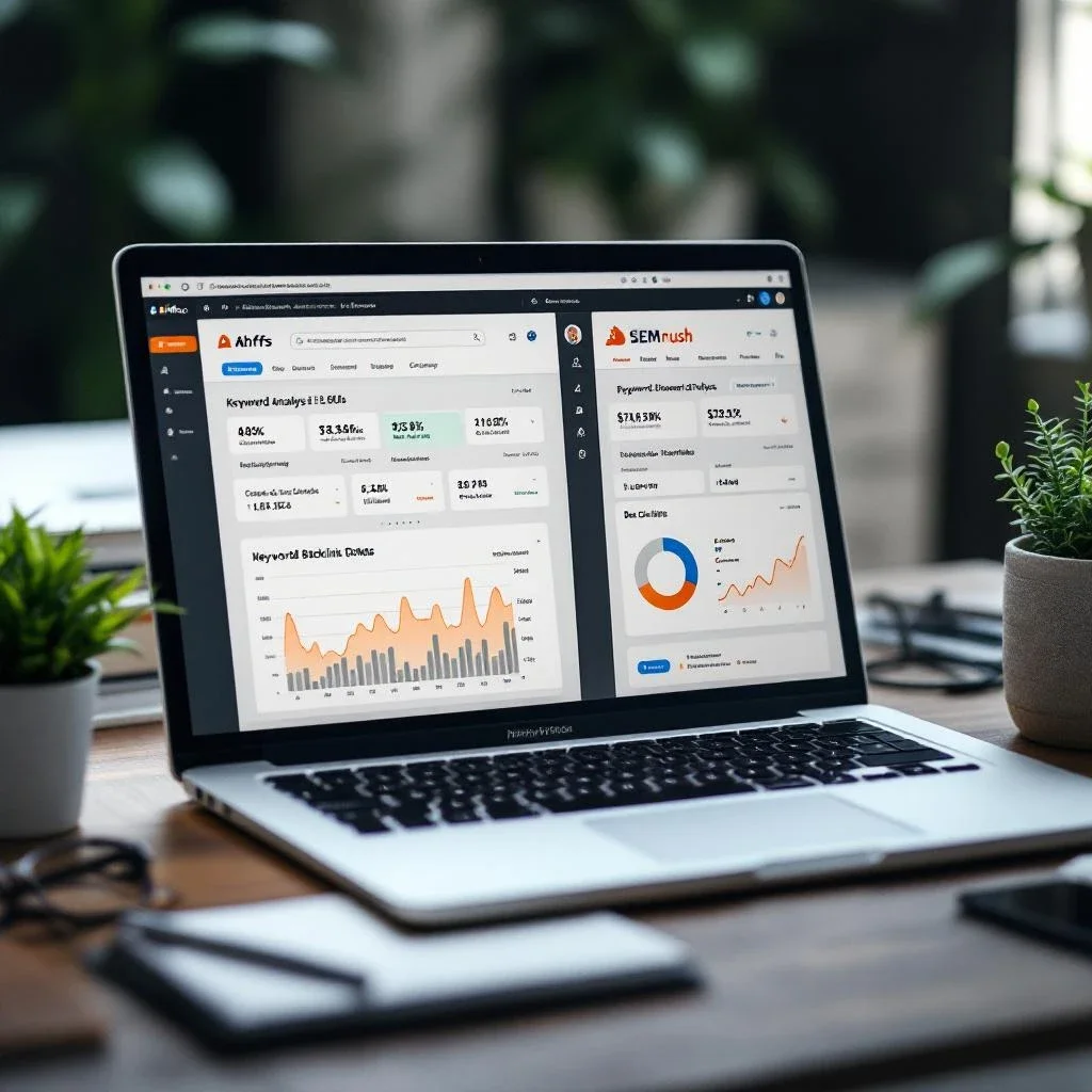 展示多種 SEO 工具的特寫圖