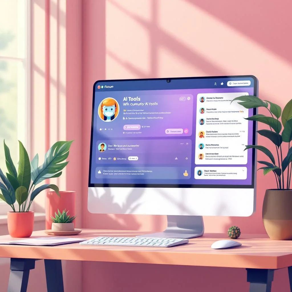 展示論壇和社群平台的互動場景