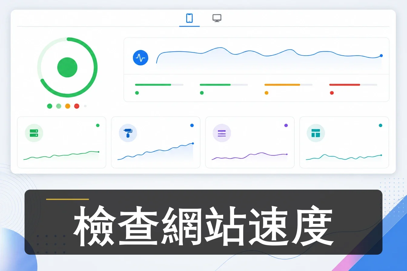 顯示網站性能分數的 Google PageSpeed Insights 介面,強調 TTFB 和 LCP 指標,協助提升網站流量