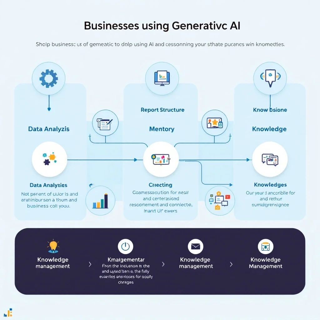 AI寫作案例：展示企業使用生成式AI的結構化工作流程，包括數據分析、報告結構和知識管理等步驟