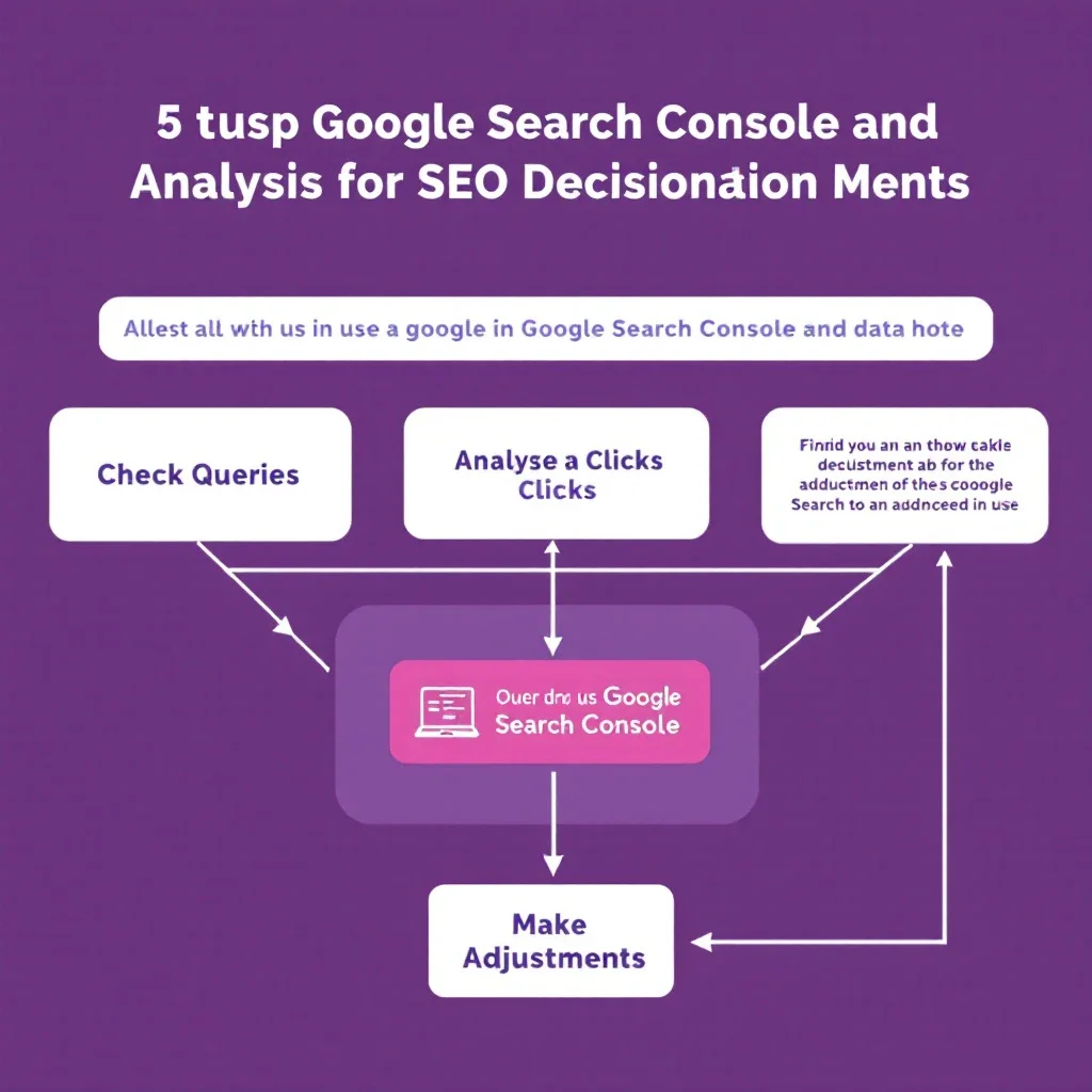 SEO 工具趨勢：使用Google Search Console進行SEO決策的流程圖，包含檢查查詢、分析點擊和調整策略等步驟