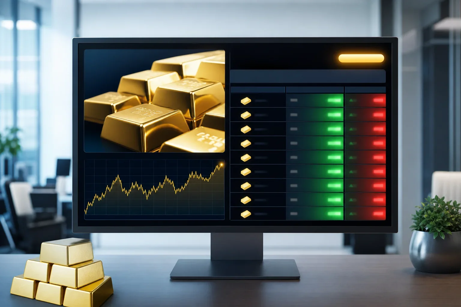 顯示台銀金條即時牌價的金融儀表板,包含買賣欄位及更新時間