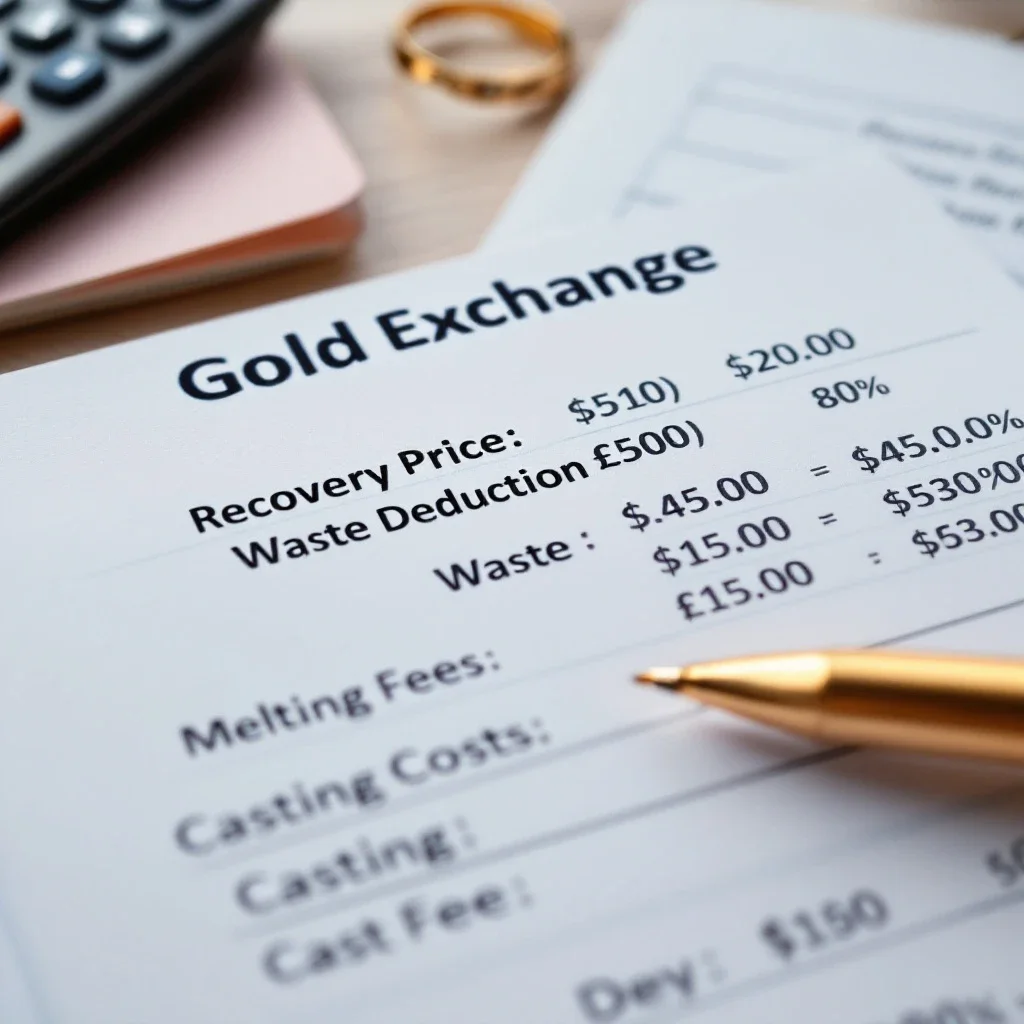 詳細列出舊金飾換金條手續費的報價明細與計算過程