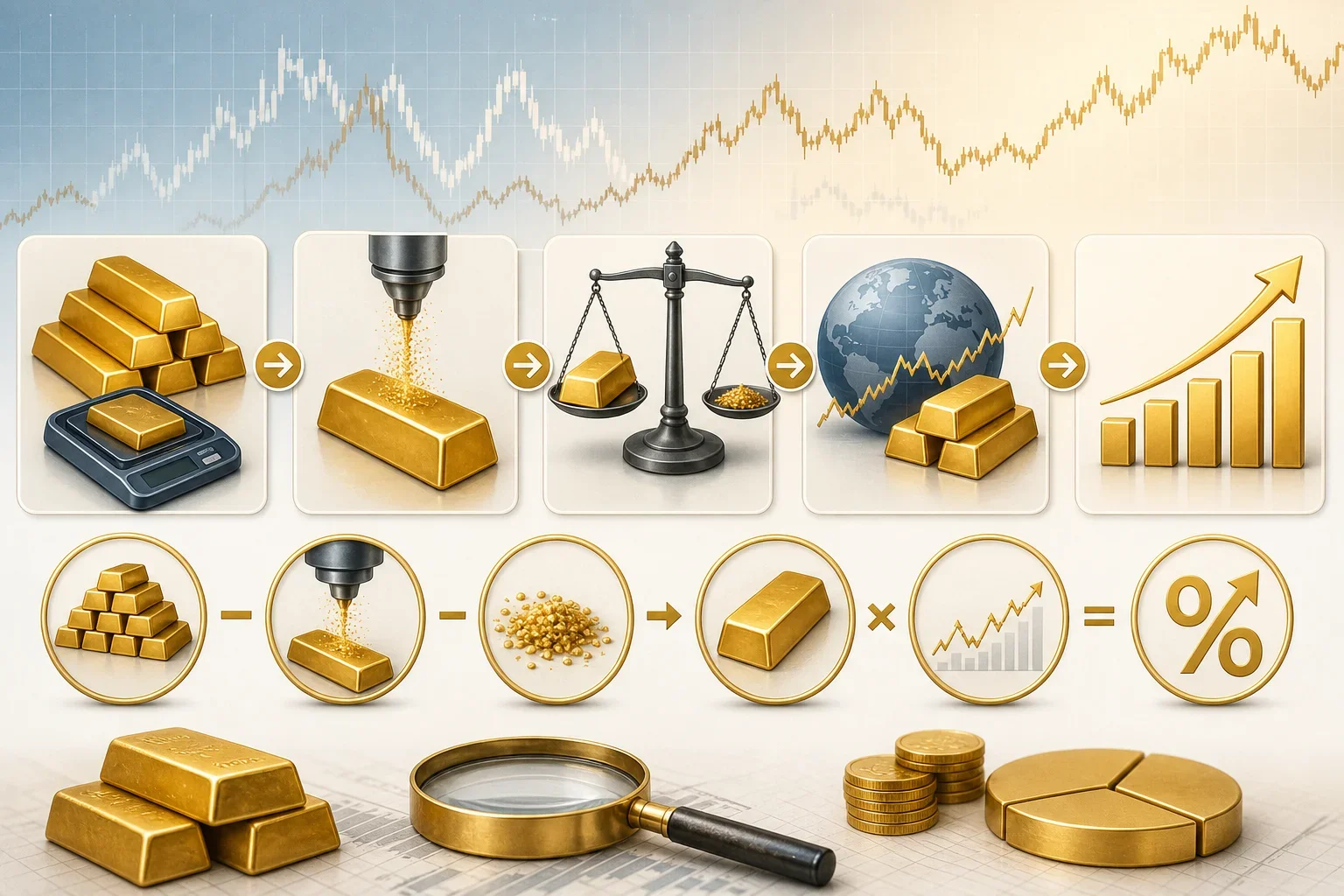 計算舊金飾換金條的投資回報率與成本步驟