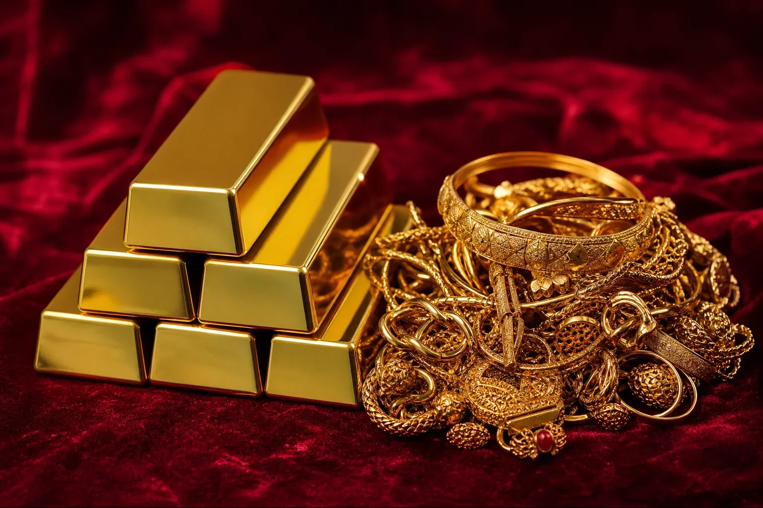 舊金飾與金條的對比展示舊金飾回報考量的價值