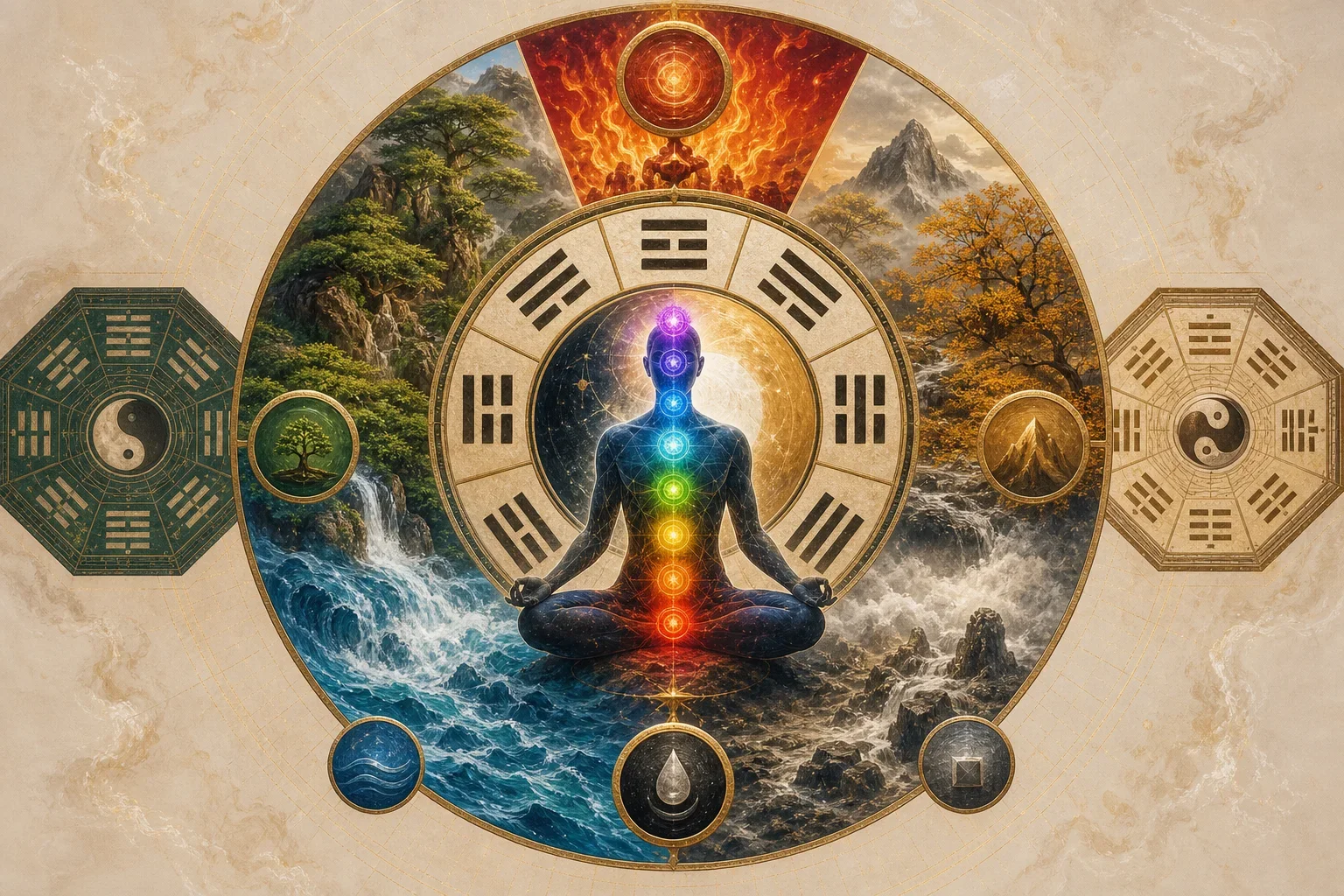 融合易經卜卦與生命靈數的藝術地圖展現色彩與和諧