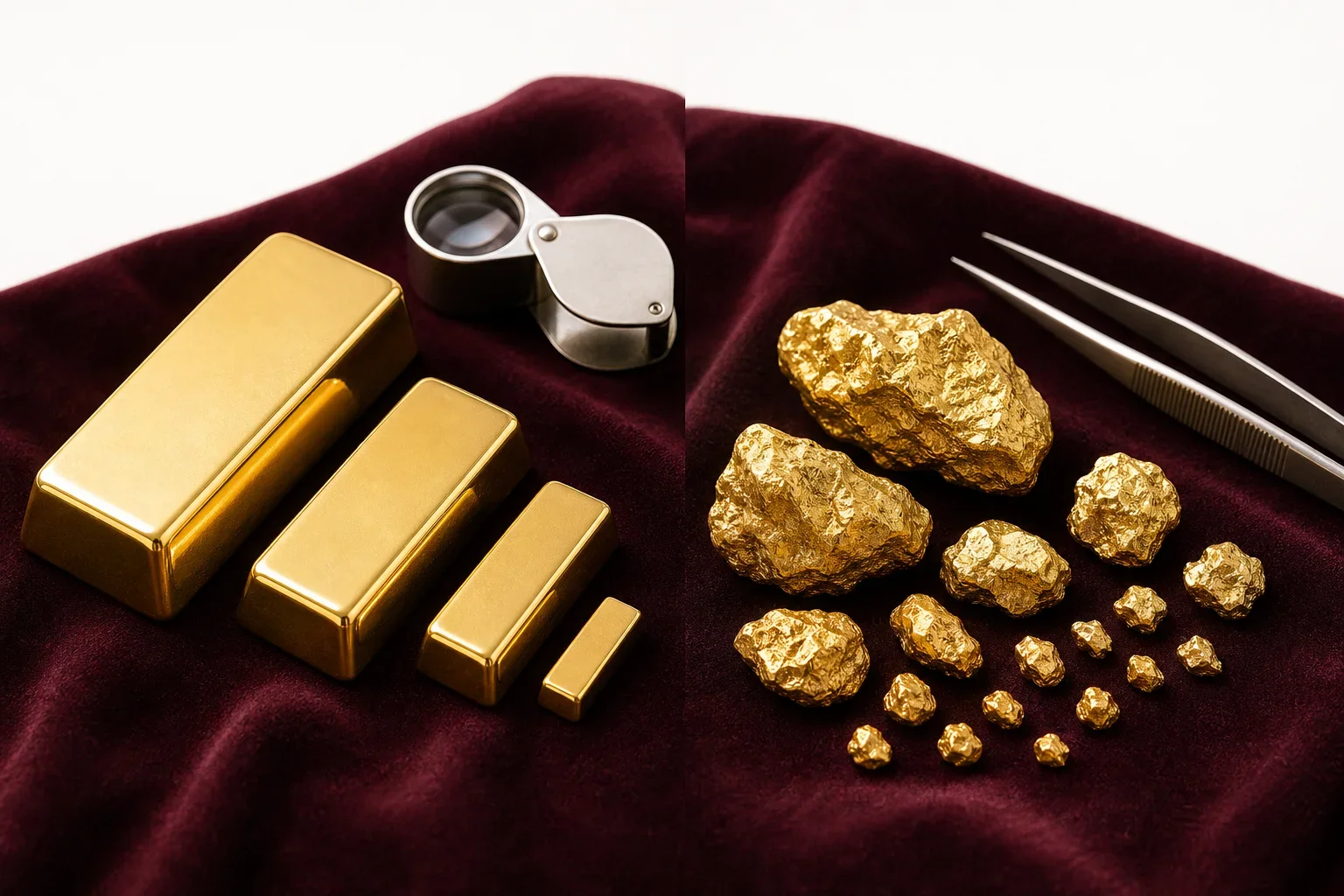 展示金條與金豆的比較,強調舊金飾換金條注意事項