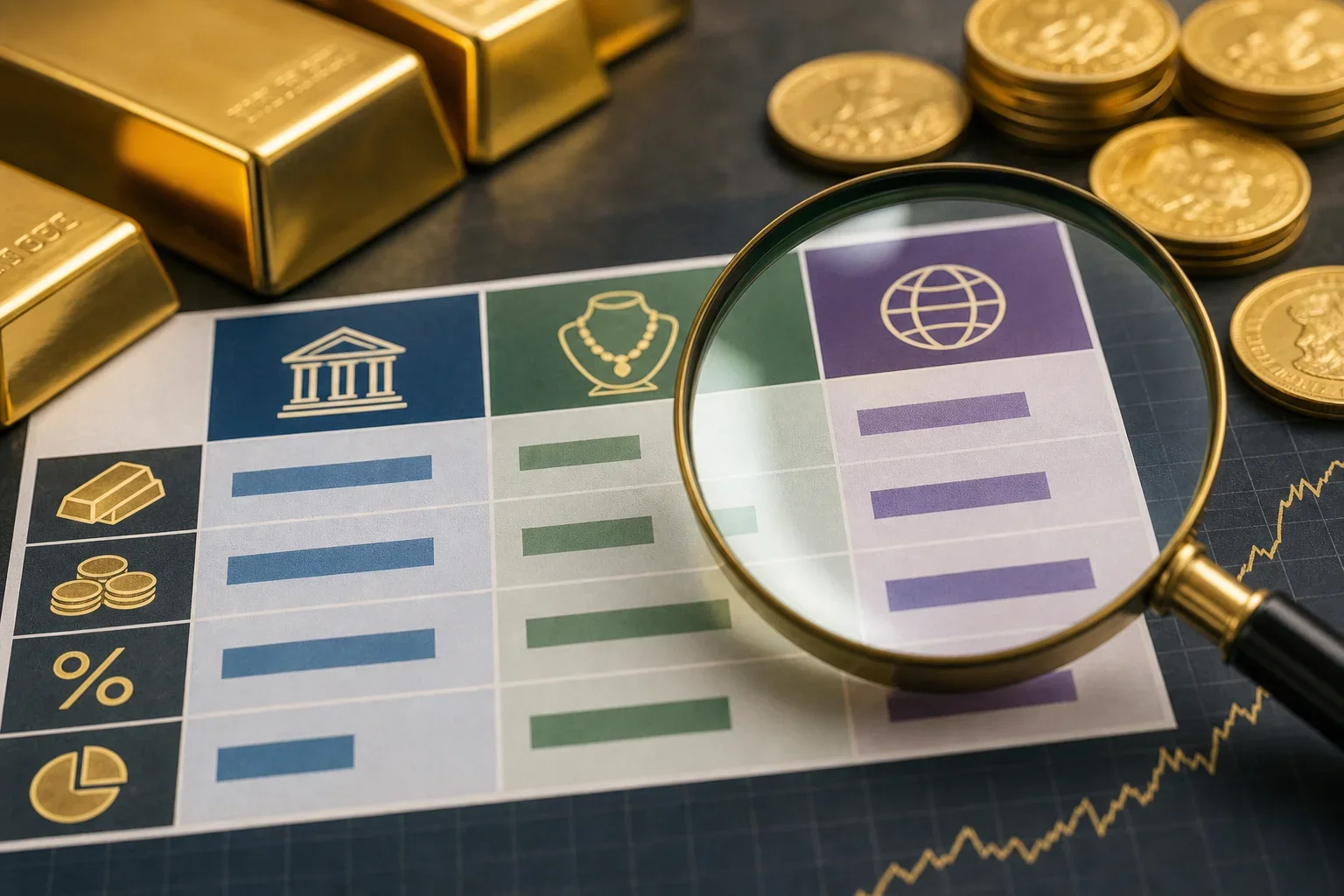 仔細觀察金條與金豆的質感對比，了解黃金金條投資回報