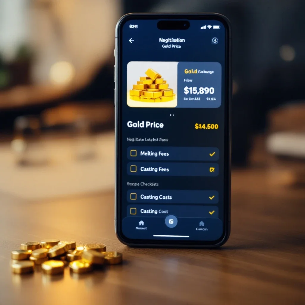 準備談判時查看銀行即時金價與舊金飾換金條手續費清單