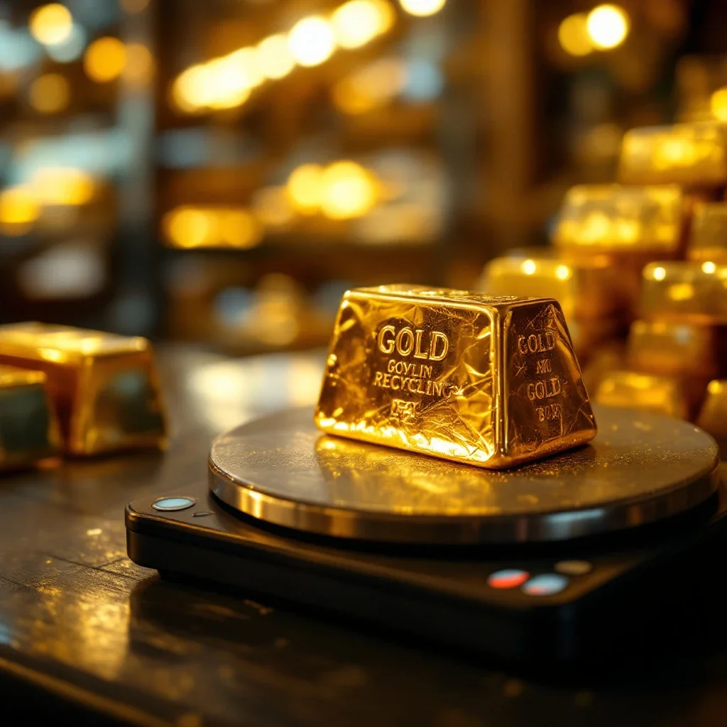 數位秤上稱量黃金金條的過程與回收黃金金條注意事項