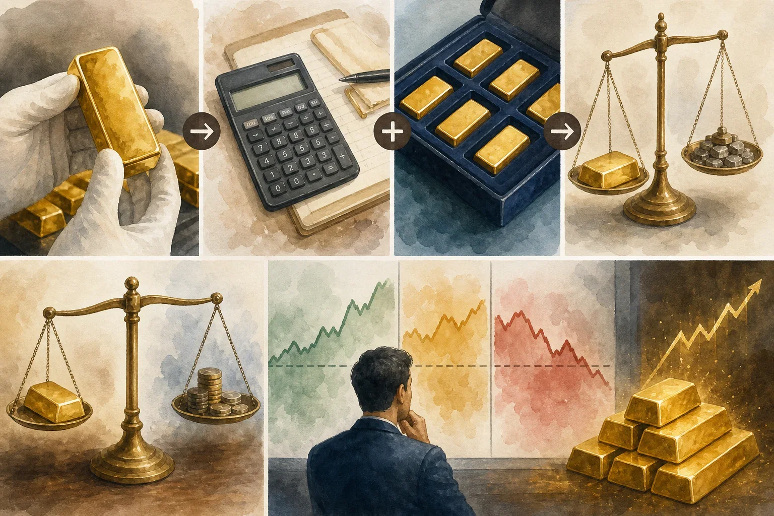 計算黃金金條投資回報的步驟與分析圖示